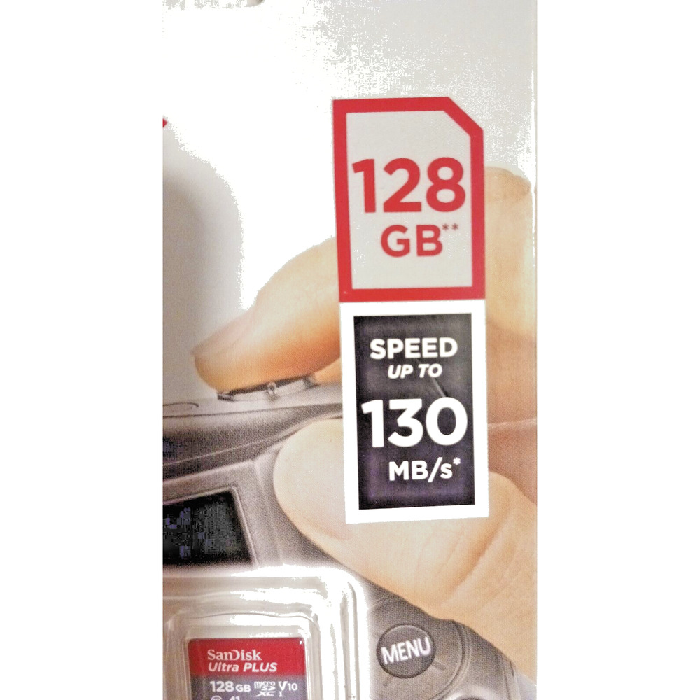 SanDisk 128GB ULTRA PLUS microSDXC UHS-1 Card w Adapter microSD memory card - Picture 4 of 9